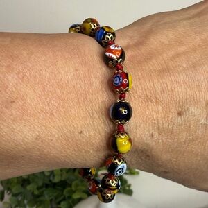 Authentic Italian “Millefiori” Colorful Crystal Beaded Bracelet